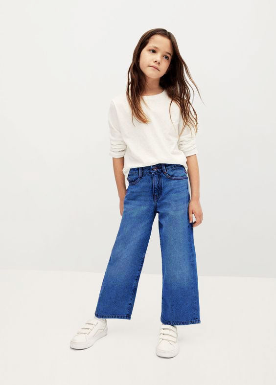 Kids High-Rise Wide-Leg Denim Jeans