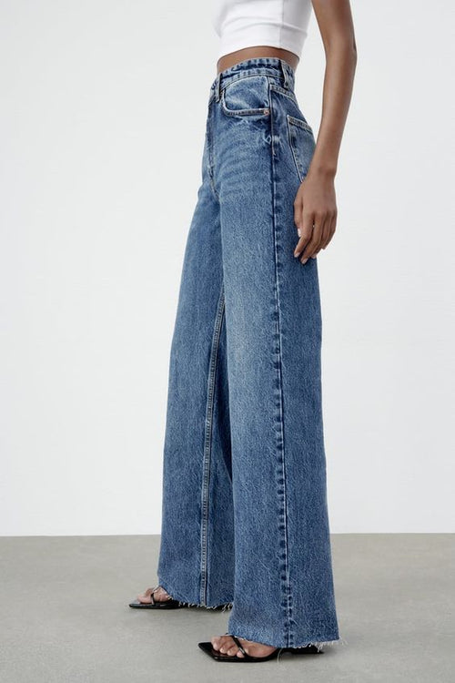 High-Waisted Wide-Leg Jeans